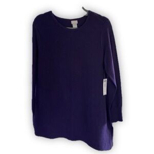 Chico’s Asymmetrical Hem Ribbed Tunic Size 1 Long Sleeve